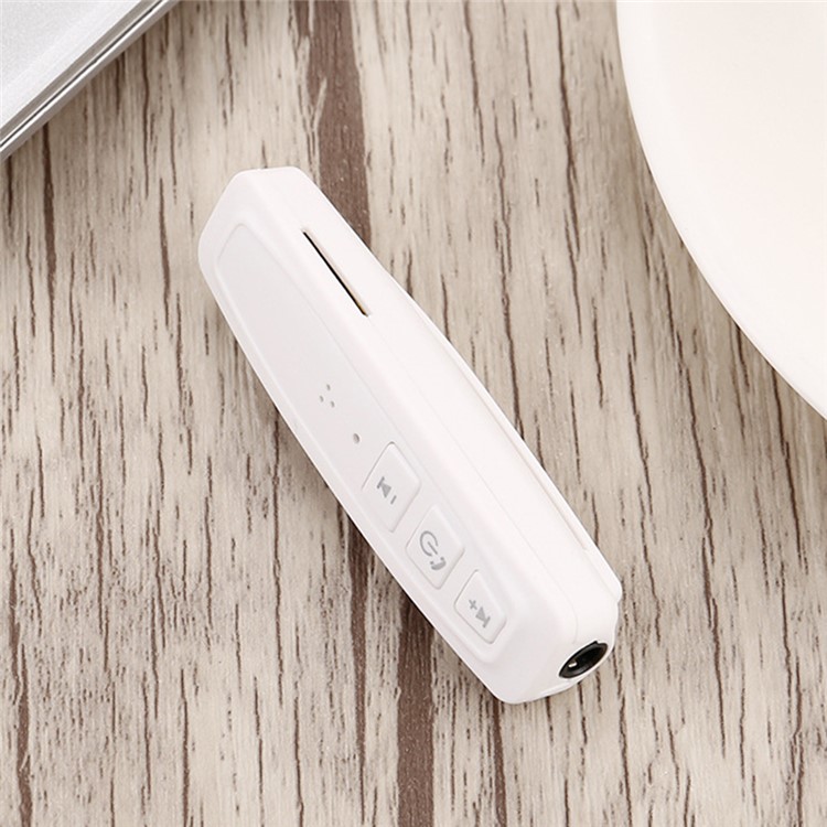Wireless Bluetooth 4.2 Stereo Audio Music Receiver Support Hands-free Calling - White-1