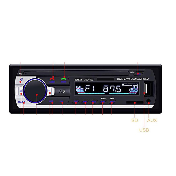 Car Bluetooth MP3 Player FM Receiver Support USB/SD/AUX-8