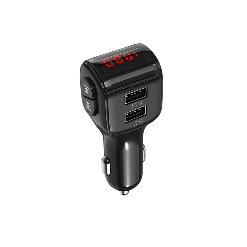 Dual USB Handsfree Car FM Transmitter Bluetooth 5.0 Wireless U Disk MP3 Player-7