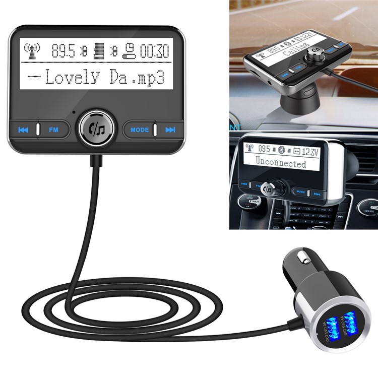 Led Monitor Car Mp3 Player Bluetooth Fm Transmitter Dual Usb Port