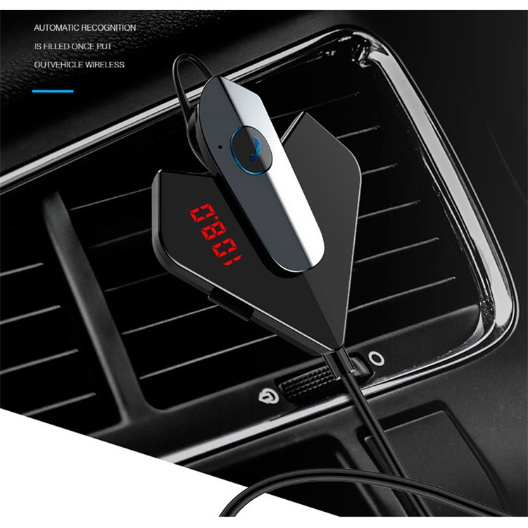 V12 Bluetooth5.0 Car Kit MP3 Player USB Charger Handsfree Call FM Transmitter BT Earphone-5