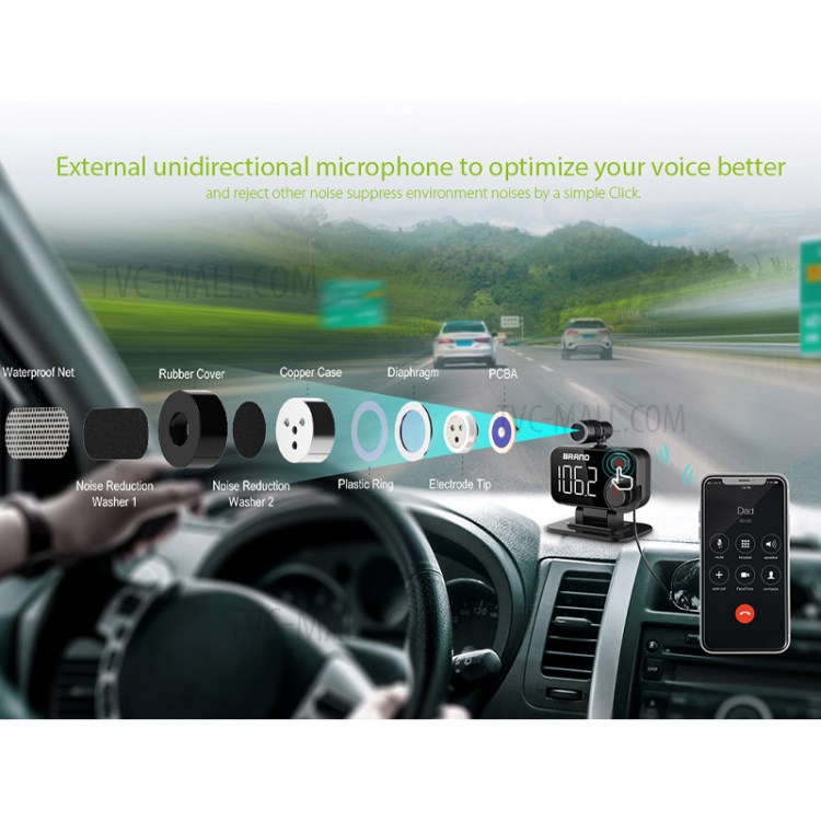 Cargador de Automóvil BT92 FM Transmisor Bluetooth Kit de Automóvil Con Manos Libres Dual USB Mic Music Player Para Iphone-2