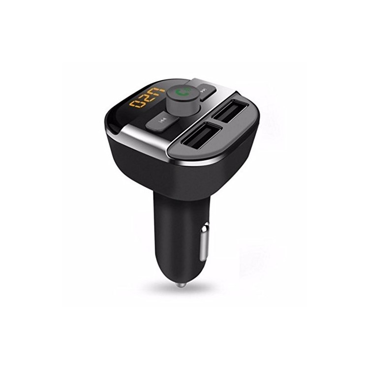 BT20 Bluetooth Car Transmissor FM mãos-livres + Dual USB Carregador de carro MP3 Player Support TF Card - Preto-3