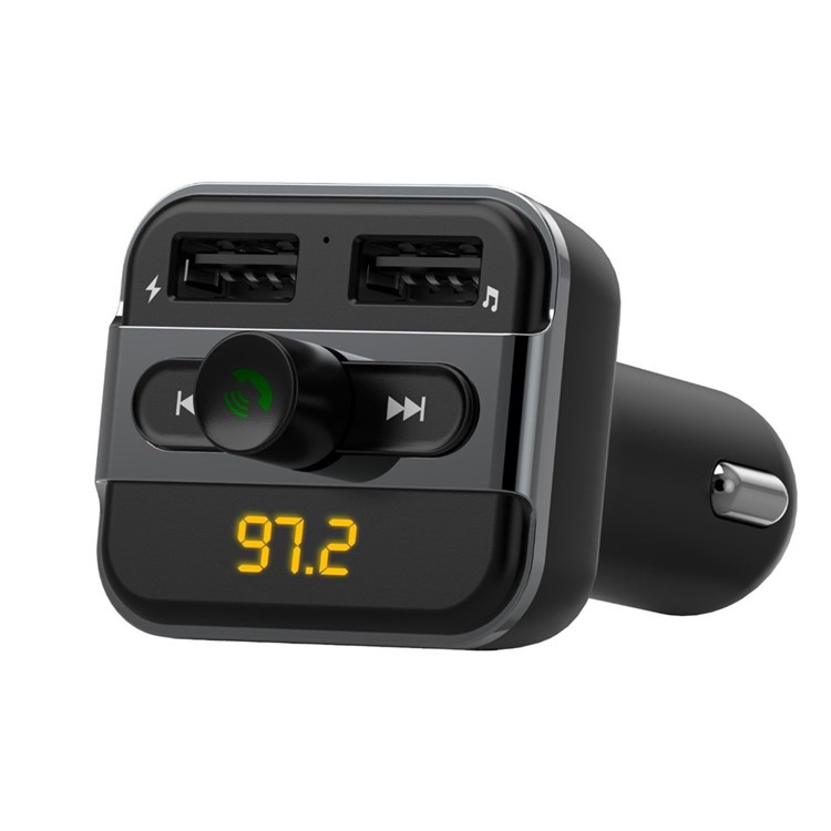 BT20 Bluetooth Car Transmissor FM mãos-livres + Dual USB Carregador de carro MP3 Player Support TF Card - Preto-4