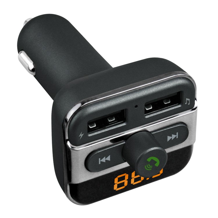 BT20 Bluetooth Car Transmissor FM mãos-livres + Dual USB Carregador de carro MP3 Player Support TF Card - Preto-5
