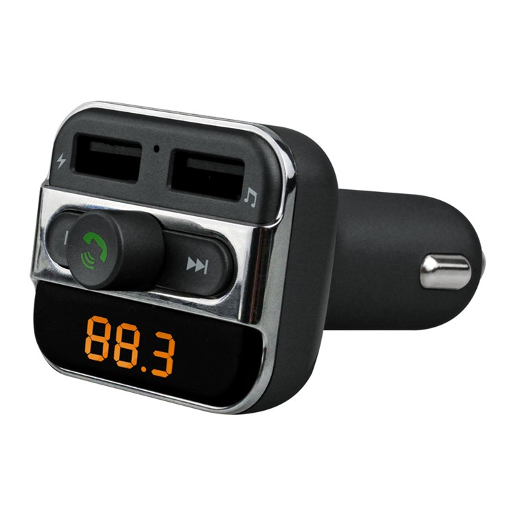 BT20 Bluetooth Car Transmissor FM mãos-livres + Dual USB Carregador de carro MP3 Player Support TF Card - Preto-6