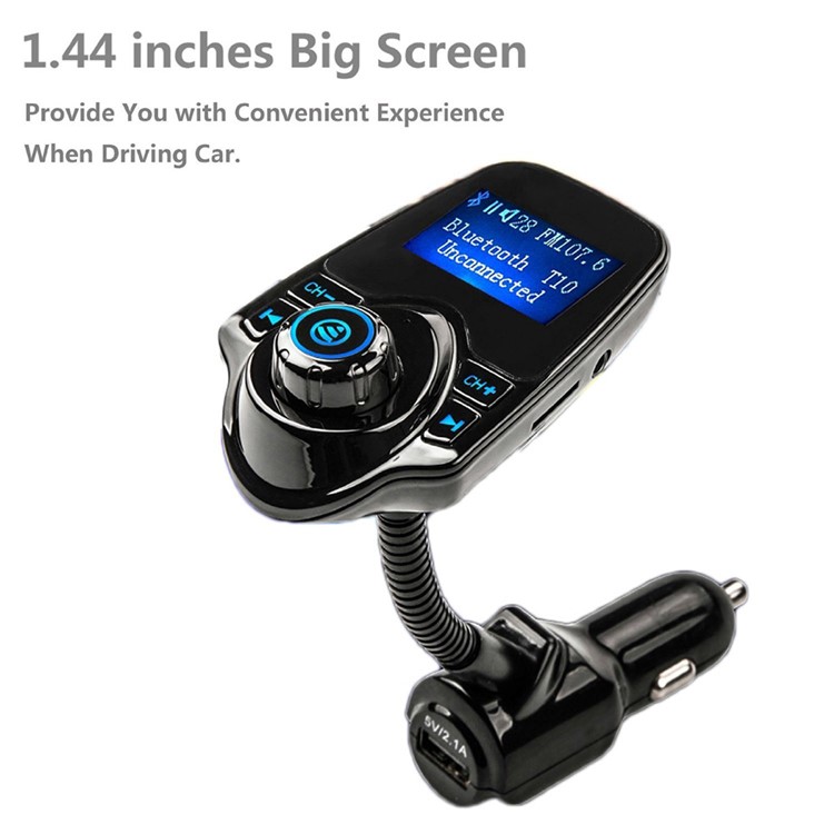 T10 Bluetooth FM Transmitter Car MP3 Player Car Charger Support TF Card-6