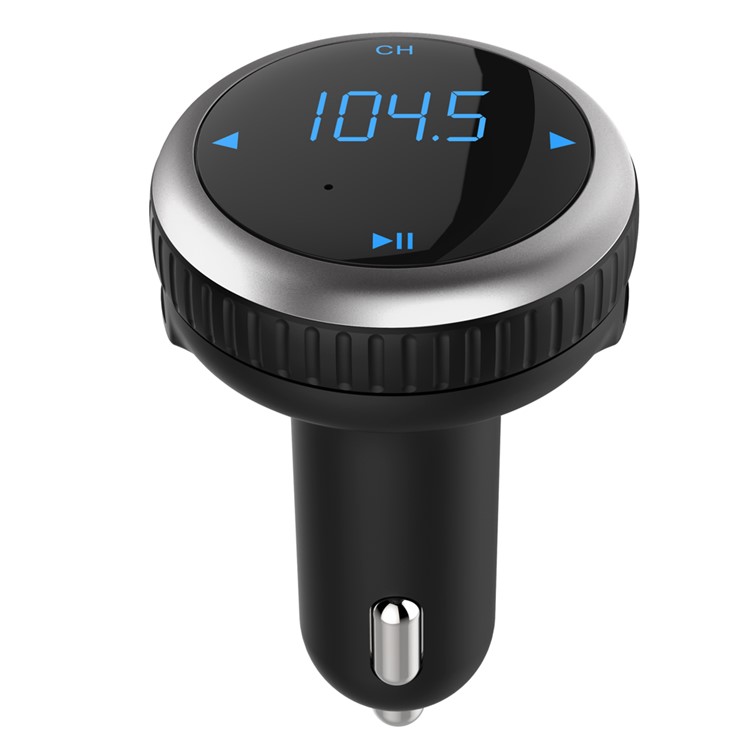 SAGO BT69 Car Bluetooth 4.2 Hands-free Call FM Transmitter MP3 Music Player Support TF Card - Black-2