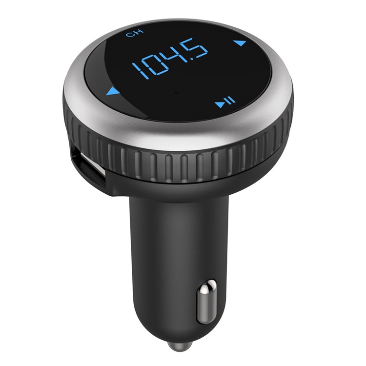 SAGO BT69 Car Bluetooth 4.2 Hands-free Call FM Transmitter MP3 Music Player Support TF Card - Black-3
