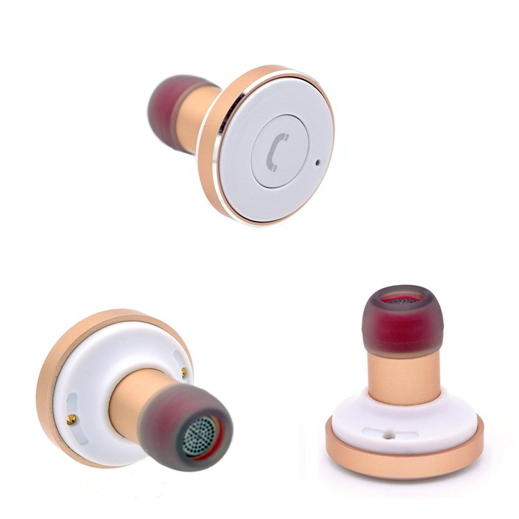 DIGICARE Q9 2-Port USB Car Charger Bluetooth 4.0 Single Headphone (CE/FCC/RoHS) - Gold / White-4