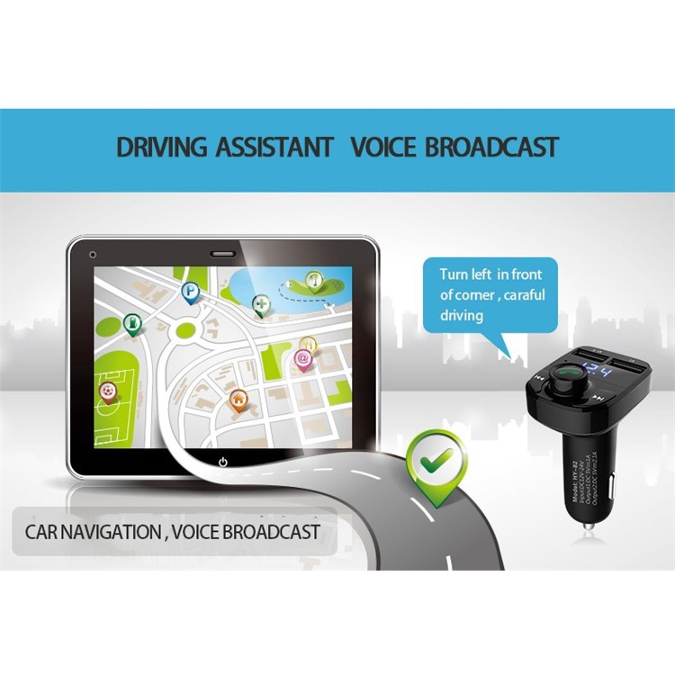 HY-82 Car Hands-free Bluetooth MP3 Music Player FM Transmitter with Dual USB Output-4