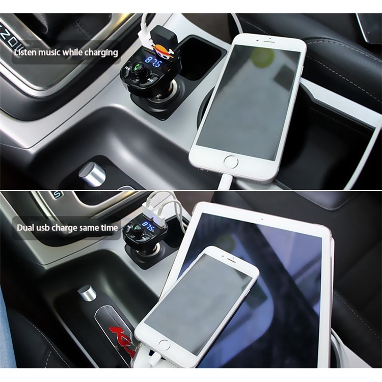 HY-82 Car Hands-free Bluetooth MP3 Music Player FM Transmitter with Dual USB Output-6