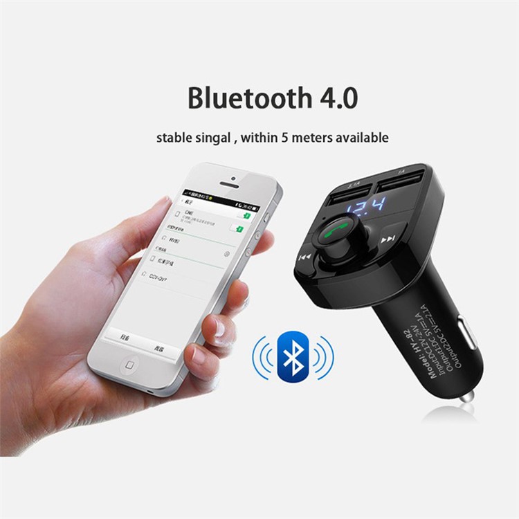 HY-82 Car Hands-free Bluetooth MP3 Music Player FM Transmitter with Dual USB Output-7