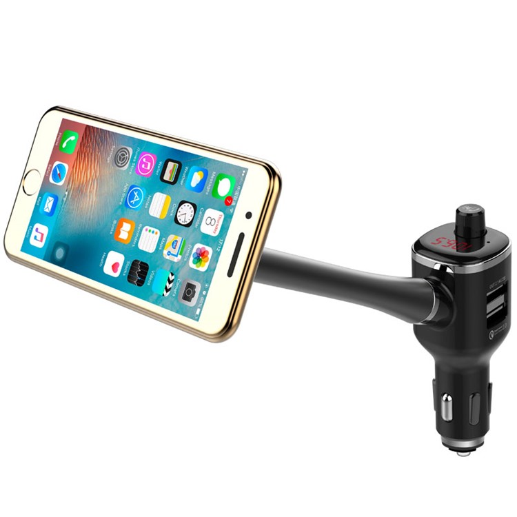 BT15 Wireless Bluetooth Music Player FM Transmitter + Magnetic Car Mount + QC 2.0 Car Charger Car Kit-2