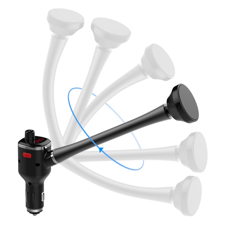BT15 Wireless Bluetooth Music Player FM Transmitter + Magnetic Car Mount + QC 2.0 Car Charger Car Kit-5