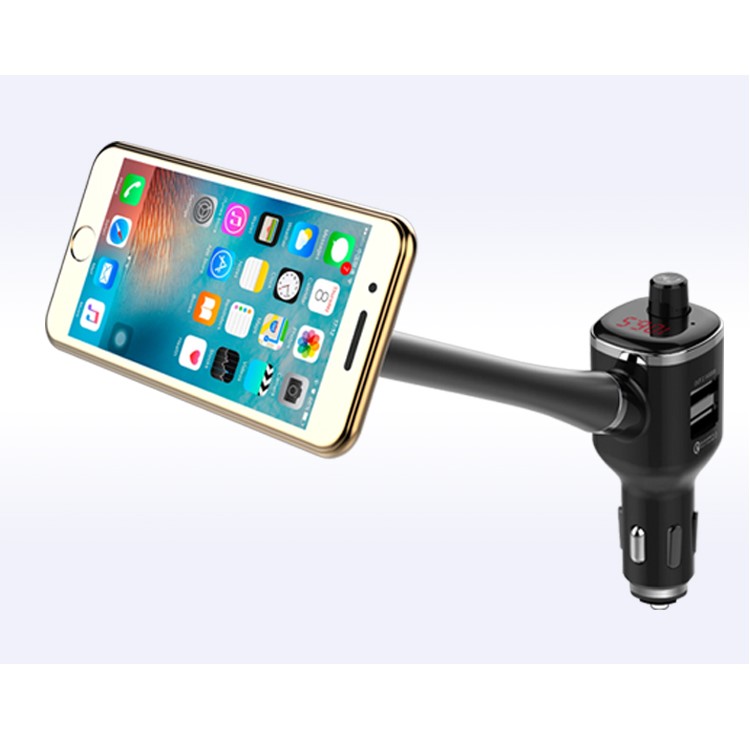 BT15 Wireless Bluetooth Music Player FM Transmitter + Magnetic Car Mount + QC 2.0 Car Charger Car Kit-7