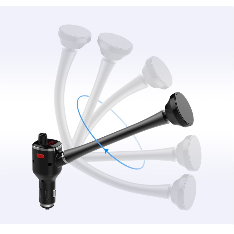 BT15 Wireless Bluetooth Music Player FM Transmitter + Magnetic Car Mount + QC 2.0 Car Charger Car Kit-9