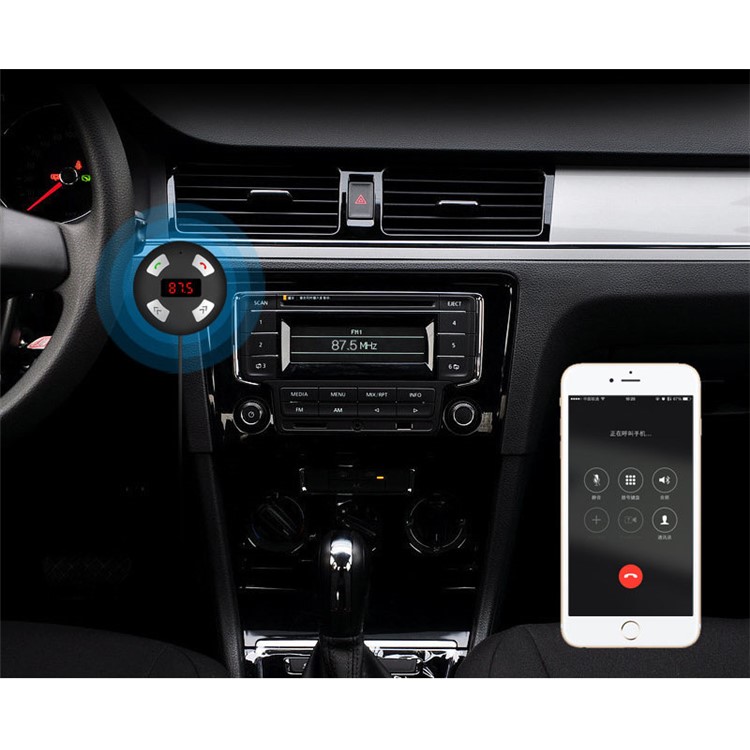 Wireless Bluetooth FM Transmitter Modulator MP3 Player with Mic + 2 USB Ports Car Charger Kit-11