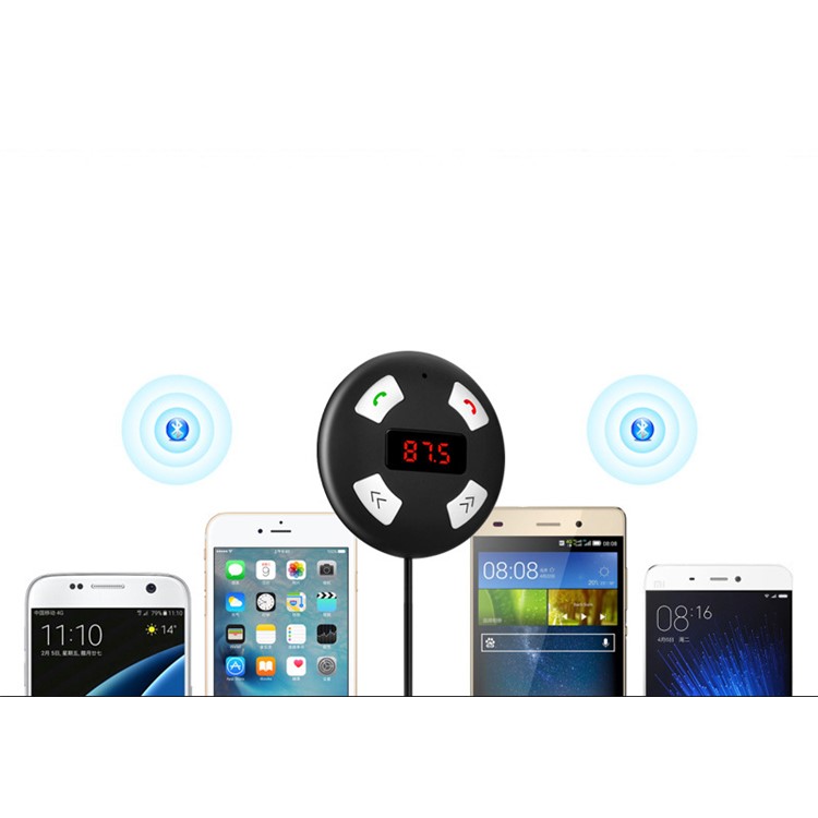 Wireless Bluetooth FM Transmitter Modulator MP3 Player with Mic + 2 USB Ports Car Charger Kit-5