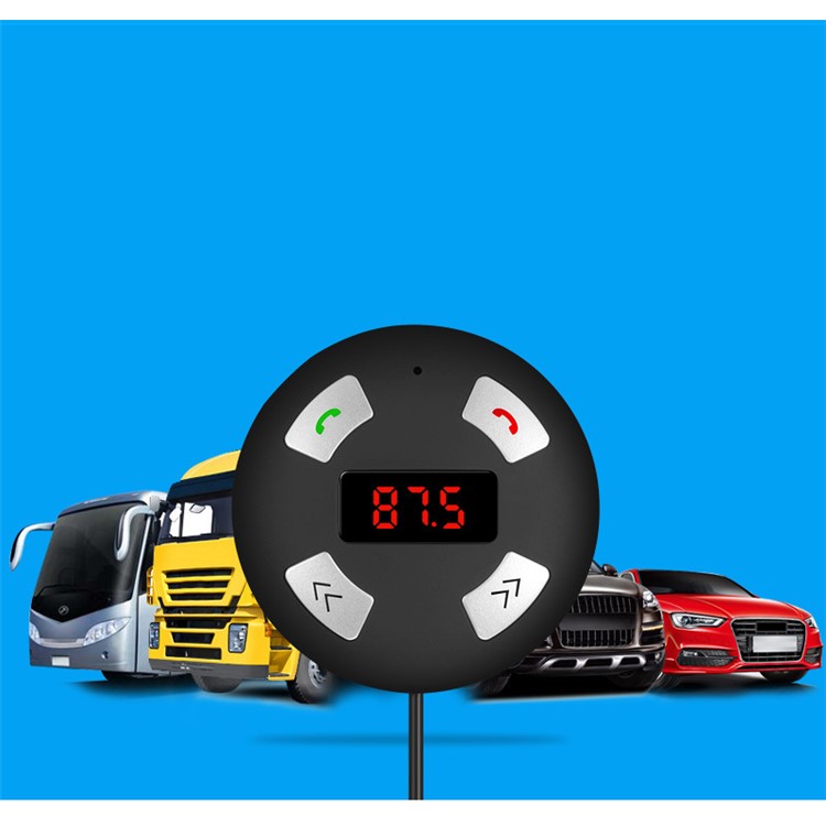 Wireless Bluetooth FM Transmitter Modulator MP3 Player with Mic + 2 USB Ports Car Charger Kit-8