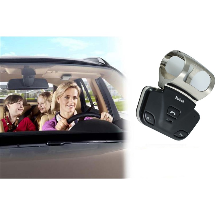 LD-318 volante Bluetooth inalámbrico kit de coche soporte llamadas manos libres con cargador de coche - negro-11