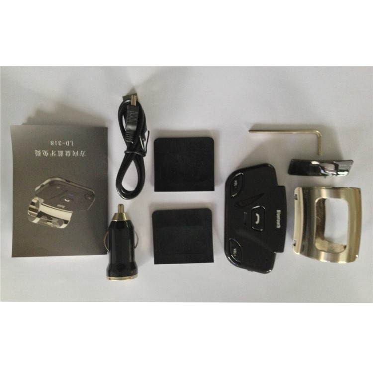 LD-318 volante Bluetooth inalámbrico kit de coche soporte llamadas manos libres con cargador de coche - negro-12
