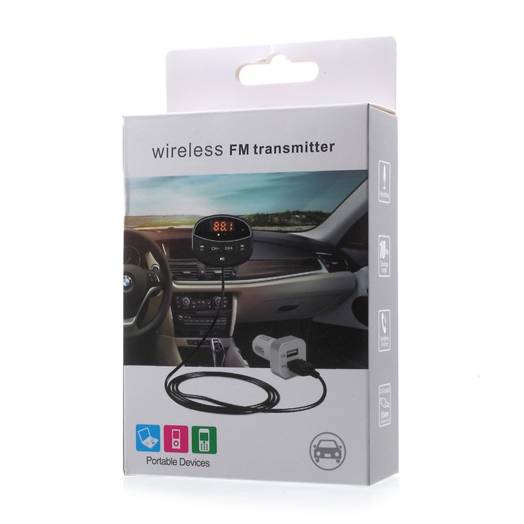 HK012D Wireless Car Bluetooth Hands-free Music Player FM Transmitter with Dual USB Port 5V 2.1A-8