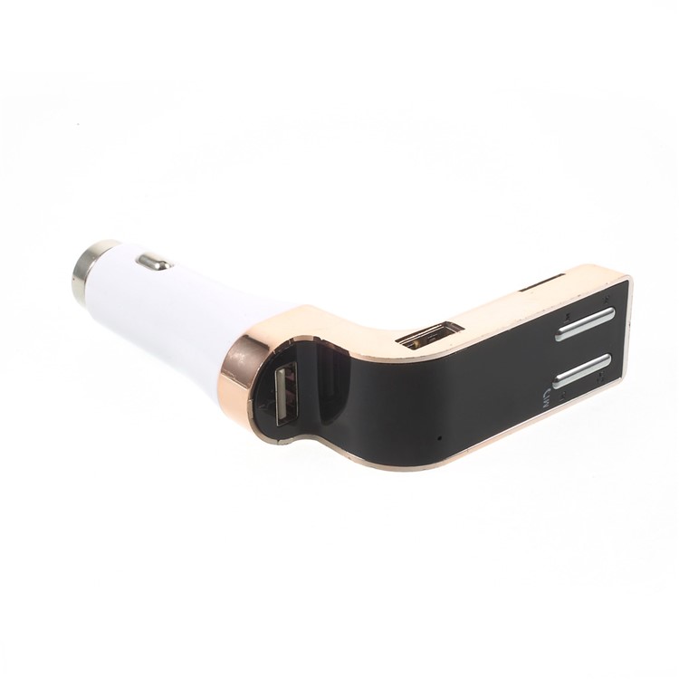 Safety Hammer Bluetooth MP3 Player FM Transmitter Hands-free Car Kit Charger BT590 - Rose Gold-6
