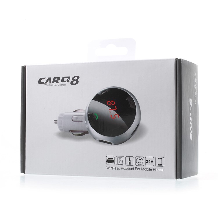 Car Hands-free Bluetooth MP3 Music Player FM Transmitter with Dual USB Output - White-11