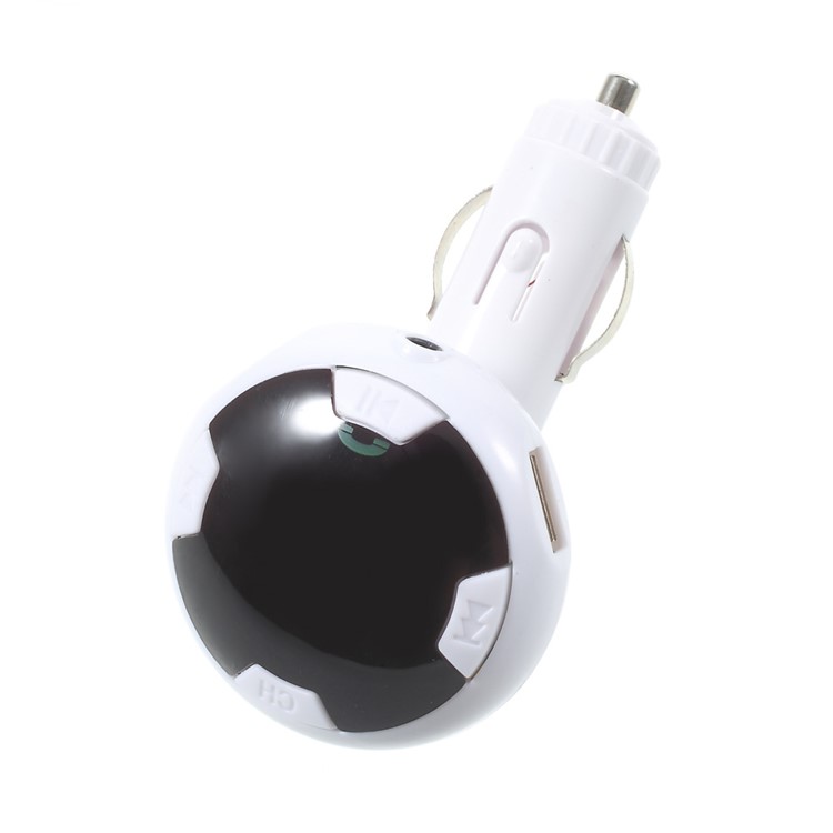 Car Hands-free Bluetooth MP3 Music Player FM Transmitter with Dual USB Output - White-2