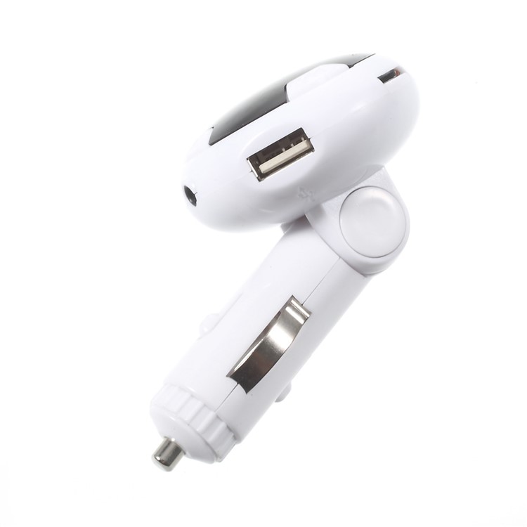 Car Hands-free Bluetooth MP3 Music Player FM Transmitter with Dual USB Output - White-3