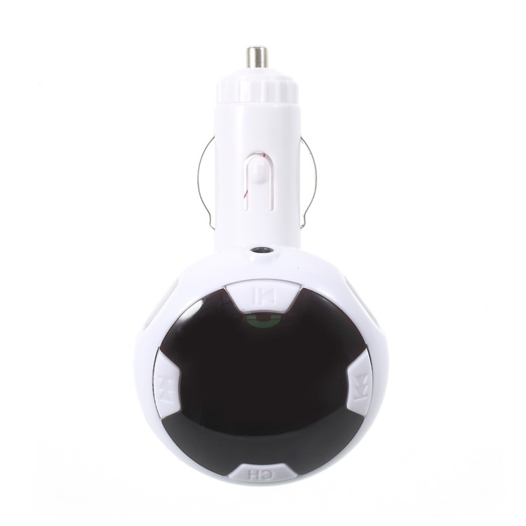 Car Hands-free Bluetooth MP3 Music Player FM Transmitter with Dual USB Output - White-5