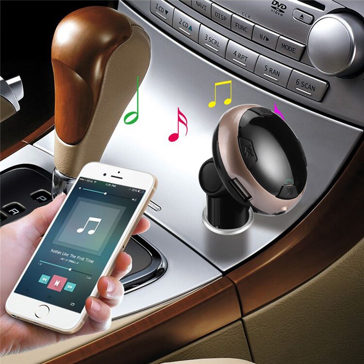 Car Hands-free Bluetooth MP3 Music Player FM Transmitter with Dual USB Output - White-9