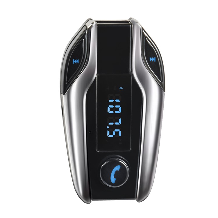 X7 Digital Display MP3 Player FM Transmitter Bluetooth Car Kit Support Aux-in / TF Card / U-Disk - Silver-15