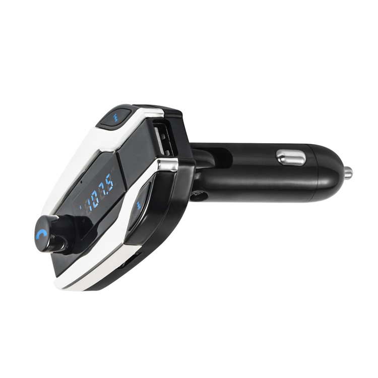 X7 Digital Display MP3 Player FM Transmitter Bluetooth Car Kit Support Aux-in / TF Card / U-Disk - Silver-16