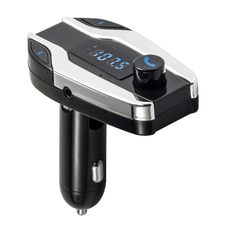 X7 Digital Display MP3 Player FM Transmitter Bluetooth Car Kit Support Aux-in / TF Card / U-Disk - Silver-5