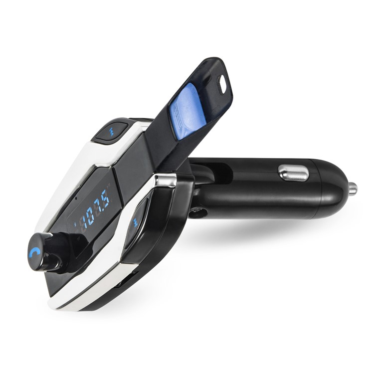 X7 Digital Display MP3 Player FM Transmitter Bluetooth Car Kit Support Aux-in / TF Card / U-Disk - Silver-8