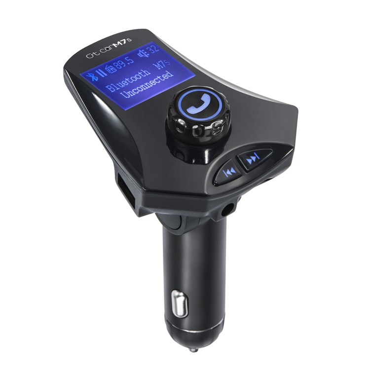 M7s LED Monitor Car MP3 Player Bluetooth FM Transmitter Car Kit Support Aux-in / TF Card / U-Disk - Black-6
