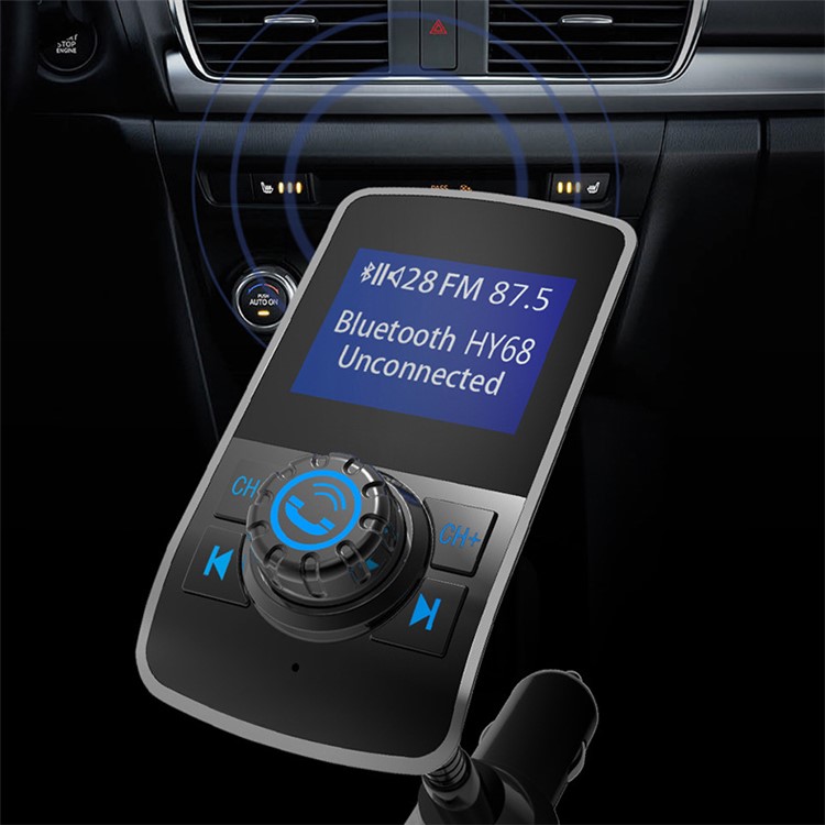 HY68 FM Transmitter Wireless In-car Bluetooth Car Kit MP3 Player Dual USB Car Charger-10