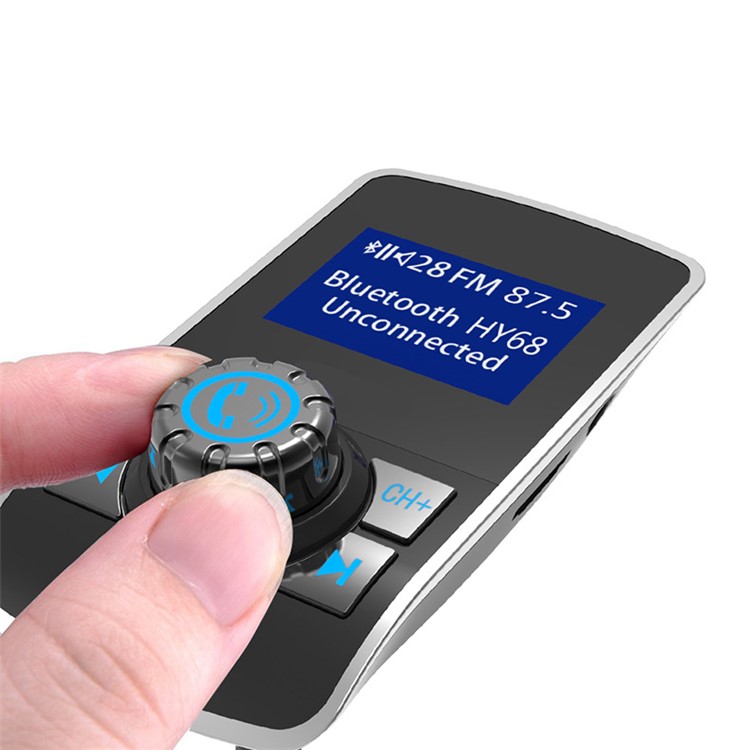 HY68 FM Transmitter Wireless In-car Bluetooth Car Kit MP3 Player Dual USB Car Charger-15