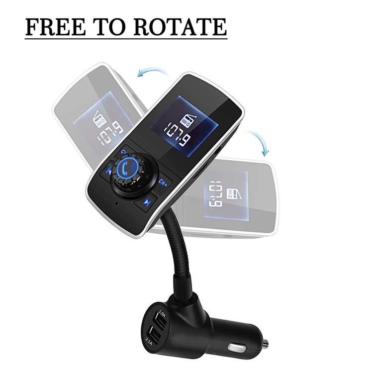 HY68 FM Transmitter Wireless In-car Bluetooth Car Kit MP3 Player Dual USB Car Charger-16
