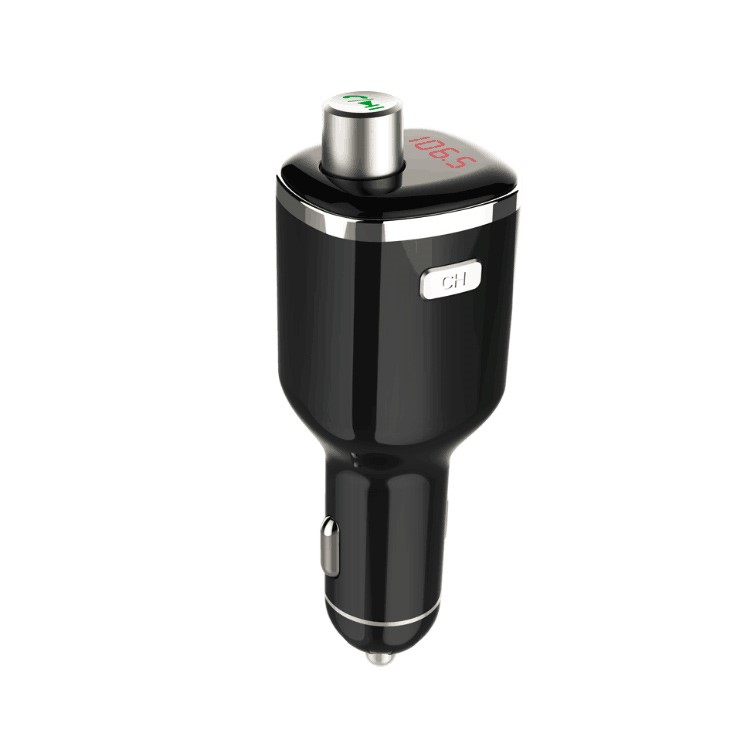 BC23 LED Monitor FM Transmitter Wireless Bluetooth Hands-free Car Kit with Dual-USB Ports Car Charger-3