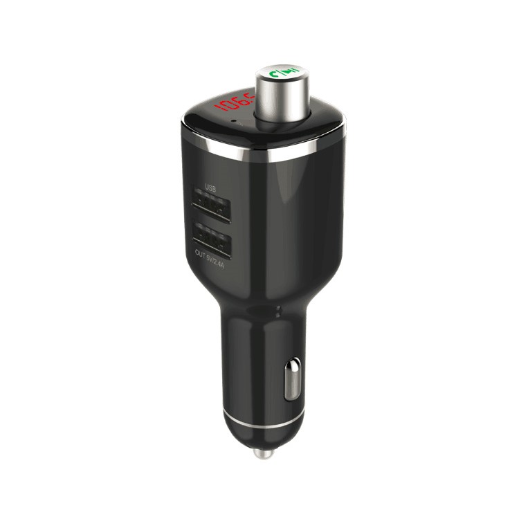 BC23 LED Monitor FM Transmitter Wireless Bluetooth Hands-free Car Kit with Dual-USB Ports Car Charger-5
