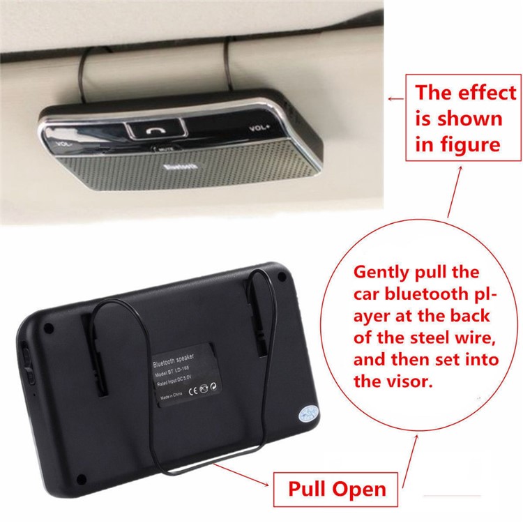 BT LD-168 Wireless Bluetooth + USB Car Charger Hands-free Car Kit for iPhone Samsung Huawei etc.-8