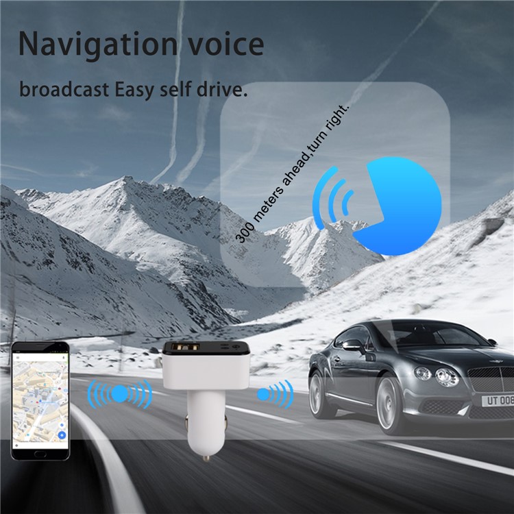EC7 Smart Car Bluetooth MP3 Player FM Transmitter Dual USB Port Car Charger - Black-5