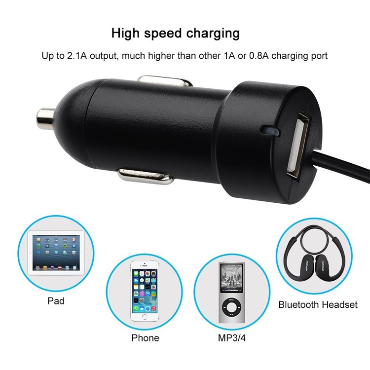 3.5mm Audio Plug Universal FM Transmitter with USB Car Charger for Samsung Note 8 etc.-6