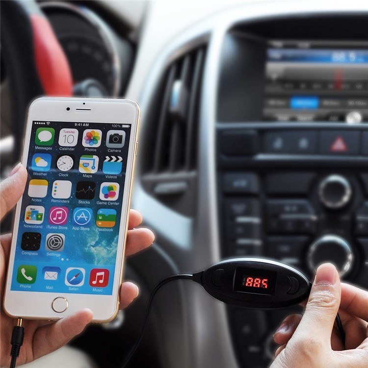3.5mm Audio Plug Universal FM Transmitter with USB Car Charger for Samsung Note 8 etc.-7