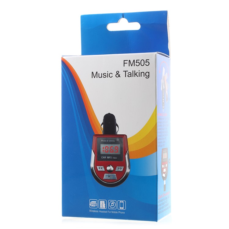 FM505 Car MP3 Music Player FM Transmitter Wireless Bluetooth Car Kit USB Car Charger Built-in Mic-7