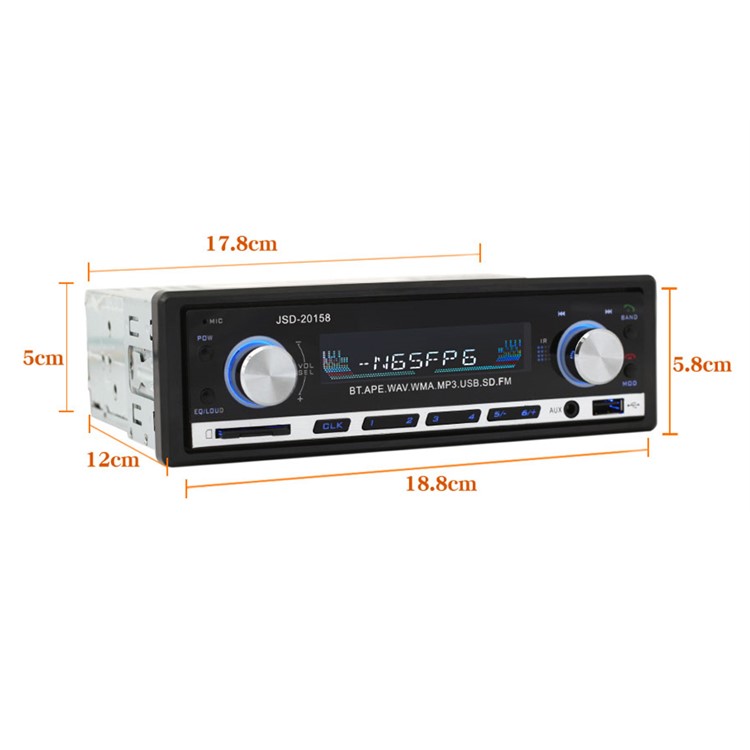 Bluetooth MP3 USB SD Music Player FM Radio Car Audio with Remote Controller - Black-4