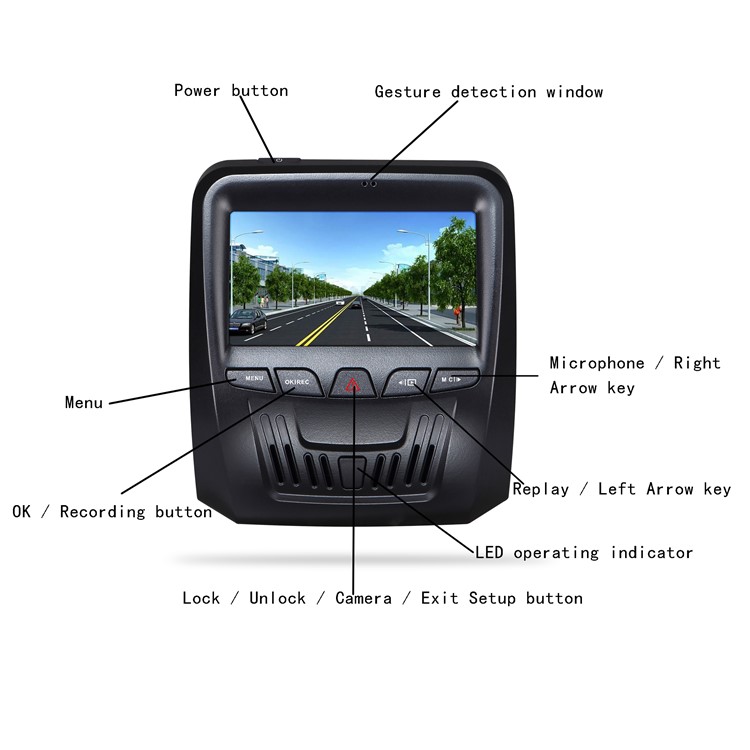 C101 3.0-inch 1080P 5MP 150-Degree Wide Angle Car DVR Video Recorder-8